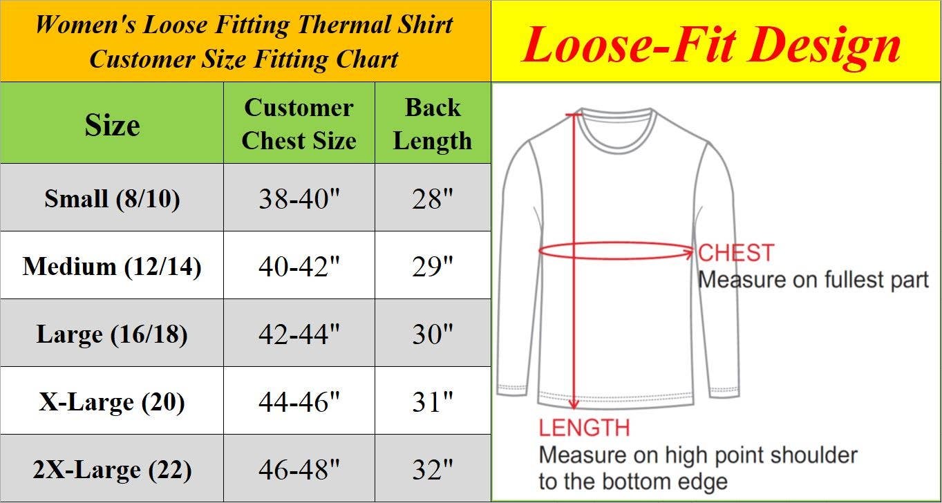 Women's Loose Fit Long Sleeve Thermal Crew Shirt (2 colors available)