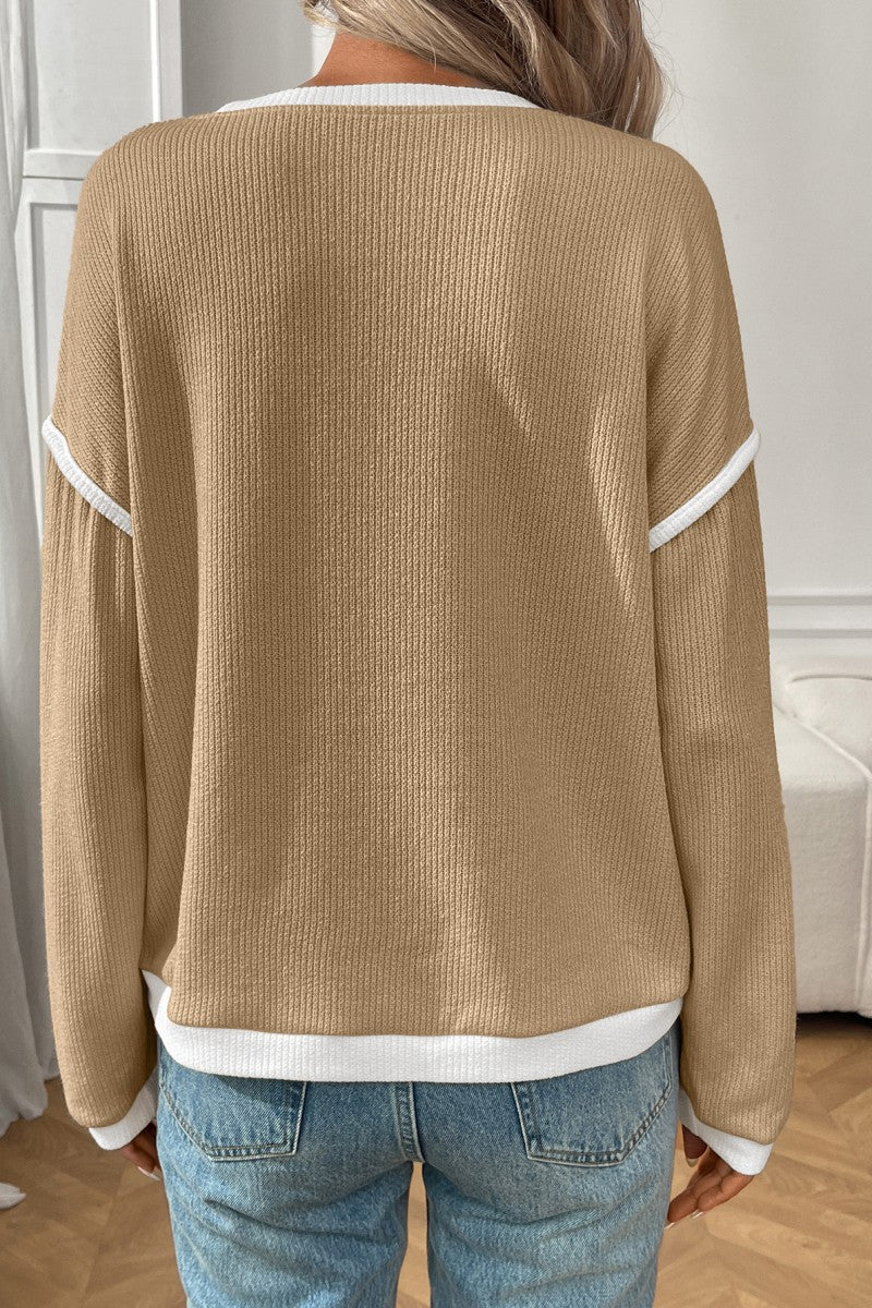 Drop Shoulder Sweatshirt - Khaki