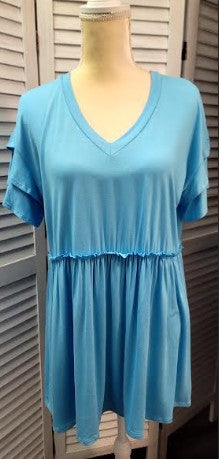 Ruffled Babydoll V‑Neck Top - MOVING SALE DISCOUNT 50%