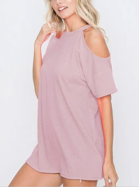 Dusty Pink One‑Shoulder Top - MOVING SALE DISCOUNT 40%