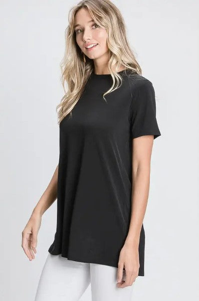 🖤 Solid Top with Animal‑Print Tie Back