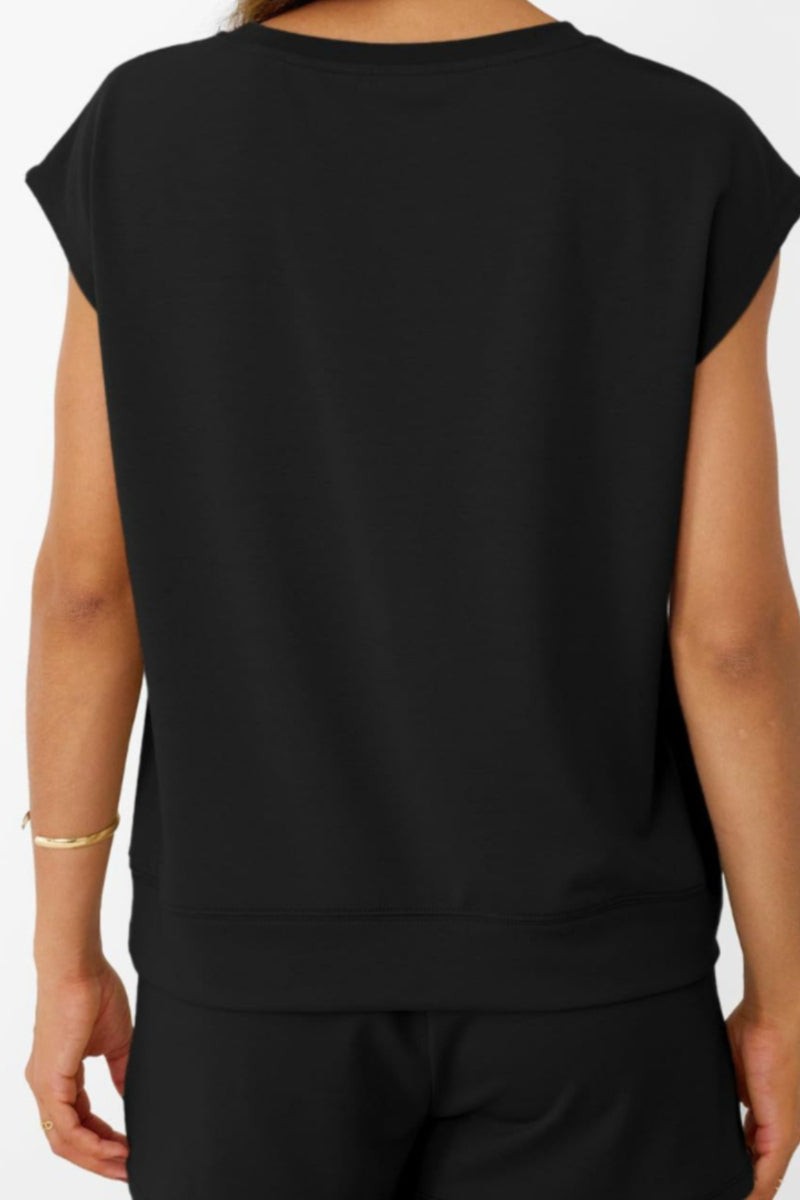 Black Sleeveless Casual Loose Fit Summer Short Sets