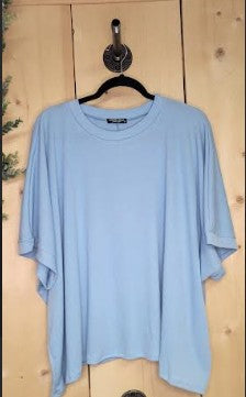 🩵 Necke Solid Blue Top