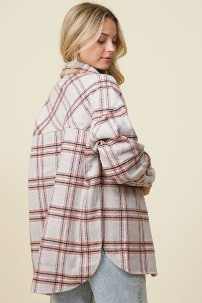 Fall Vibes Plaid Print Shacket