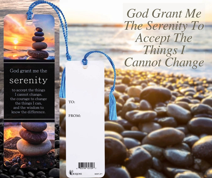 Tassel Bookmark – Serenity Prayer (Sunset/Rocks)