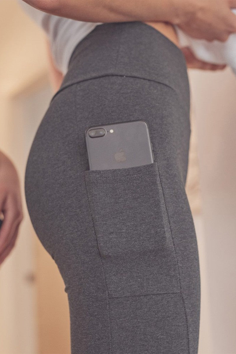 High Waist Knit Bike Shorts With Phone Pocket