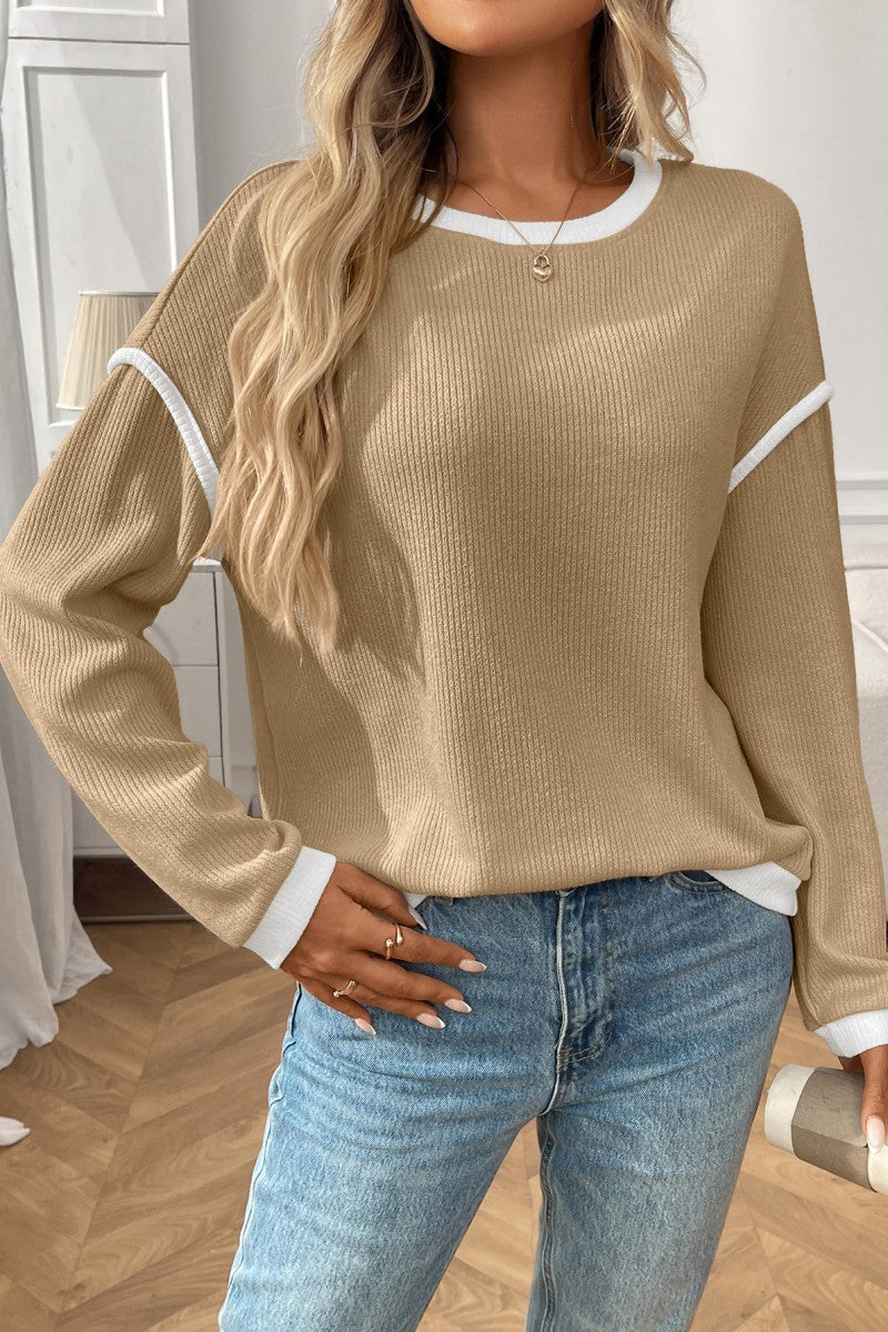 Drop Shoulder Sweatshirt - Khaki