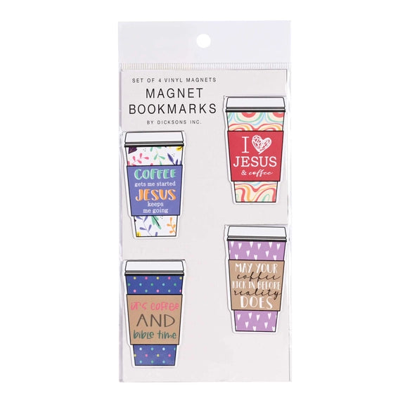 Magnet‑Bookmark Set – Coffee Cup Vinyl (4‑Piece Set)