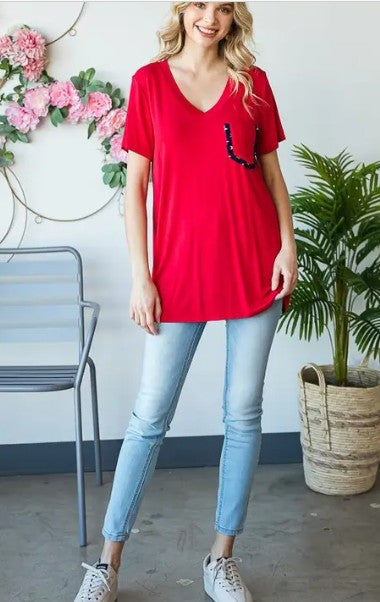 ⭐ Red Star Pocket Top