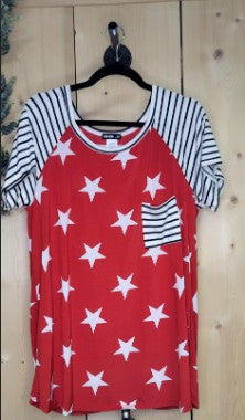 ⭐ Stripe & Star Pocket Top • IN STOCK NOW