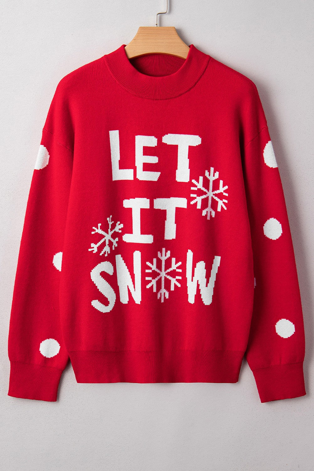 Snow Christmas Fashion Dotty Sleeve Loose Sweater