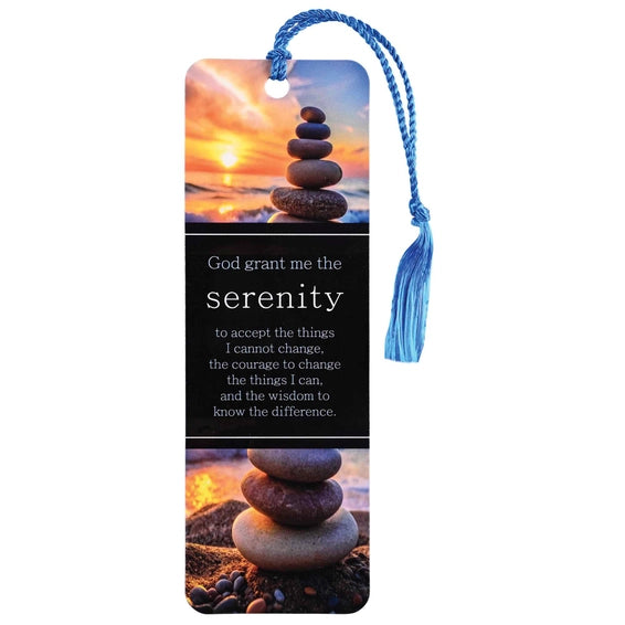 Tassel Bookmark – Serenity Prayer (Sunset/Rocks)