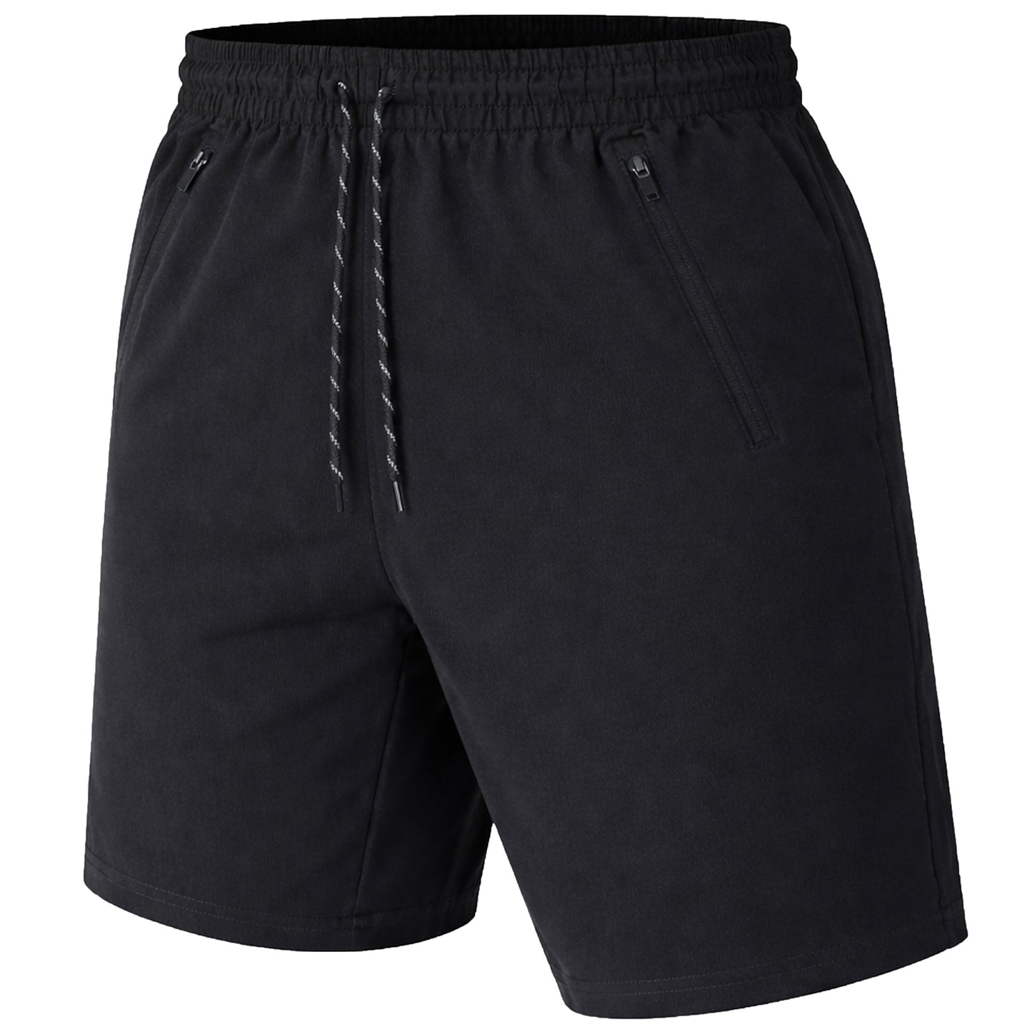 Men’s Active Training Shorts with Zipper Pockets — Black & Navy Blue