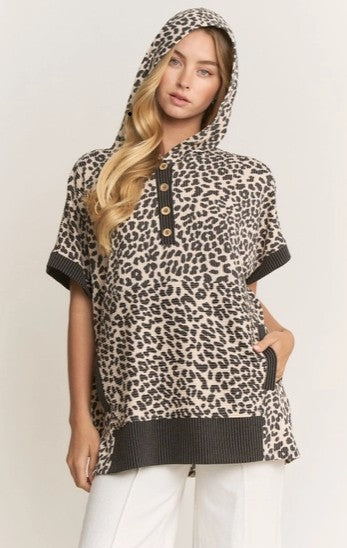 Beige Animal Hoodie Top w/ Kangaroo Pocket - MOVING SALE DISCOUNT 50%