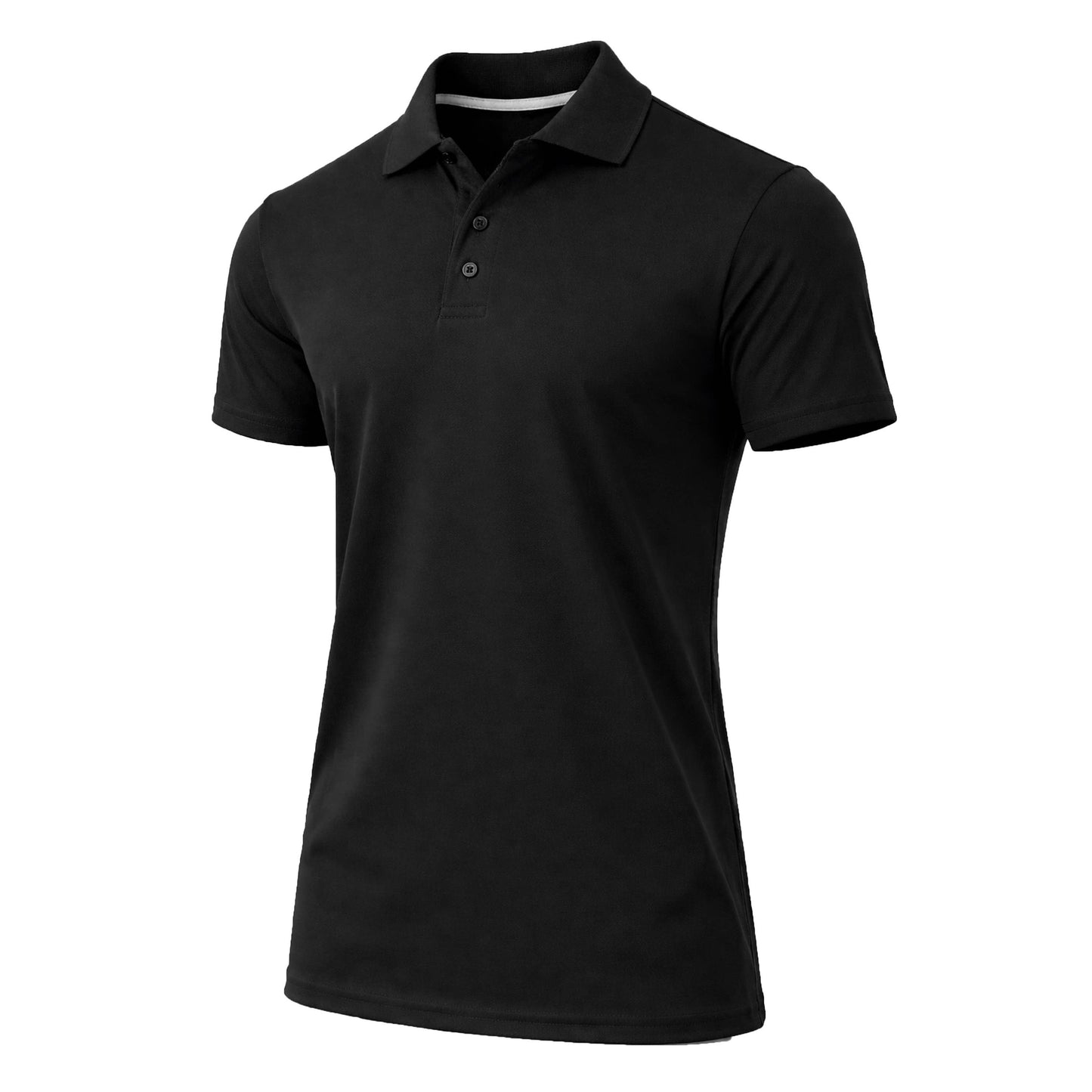 Men’s Dry Fit Moisture‑Wicking Polo Shirt — Black & Grey