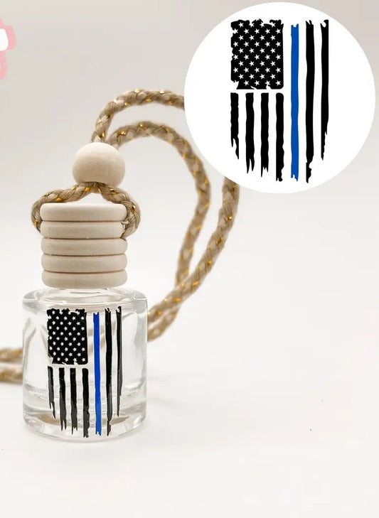 Thin Blue Flag Hanging Car Diffuser